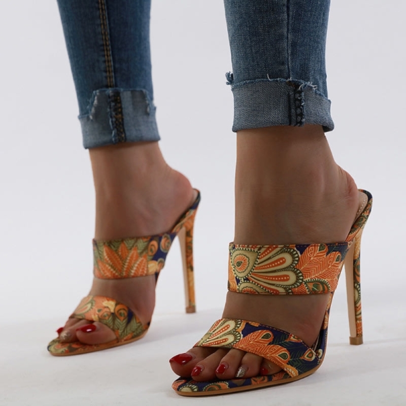 Sandalias mujer 2022 Women 10.5CM High Heels Stilettos Sexy Fashion Pumps Summer Peep Toe ladies party shoe Size 43