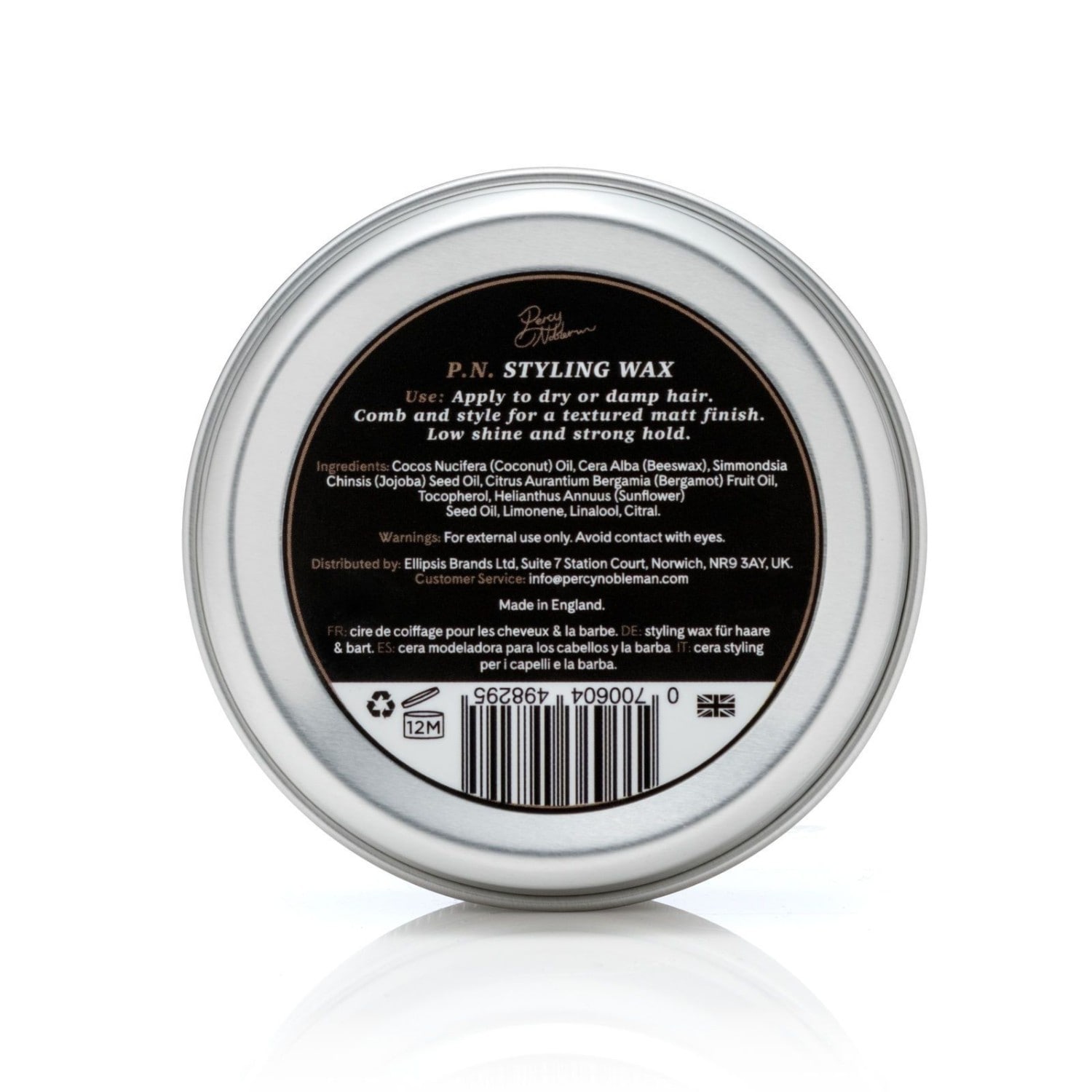 Percy Nobleman Haarwax voor Mannen – Stylingwax – 50 ml
