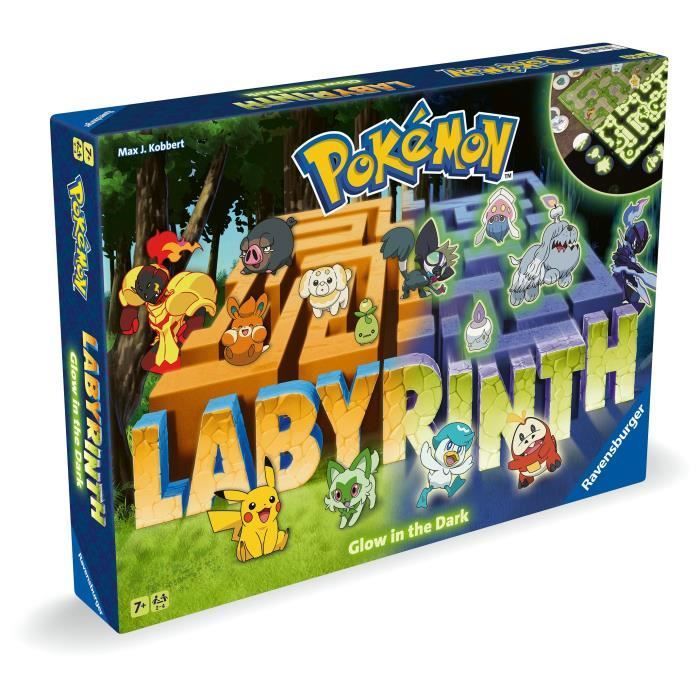Pokémon Laberinto, Juego de mesa clásico, Brilla en la oscuridad, Para niños y familias, A partir de 7 años, 22705, Ravensburger