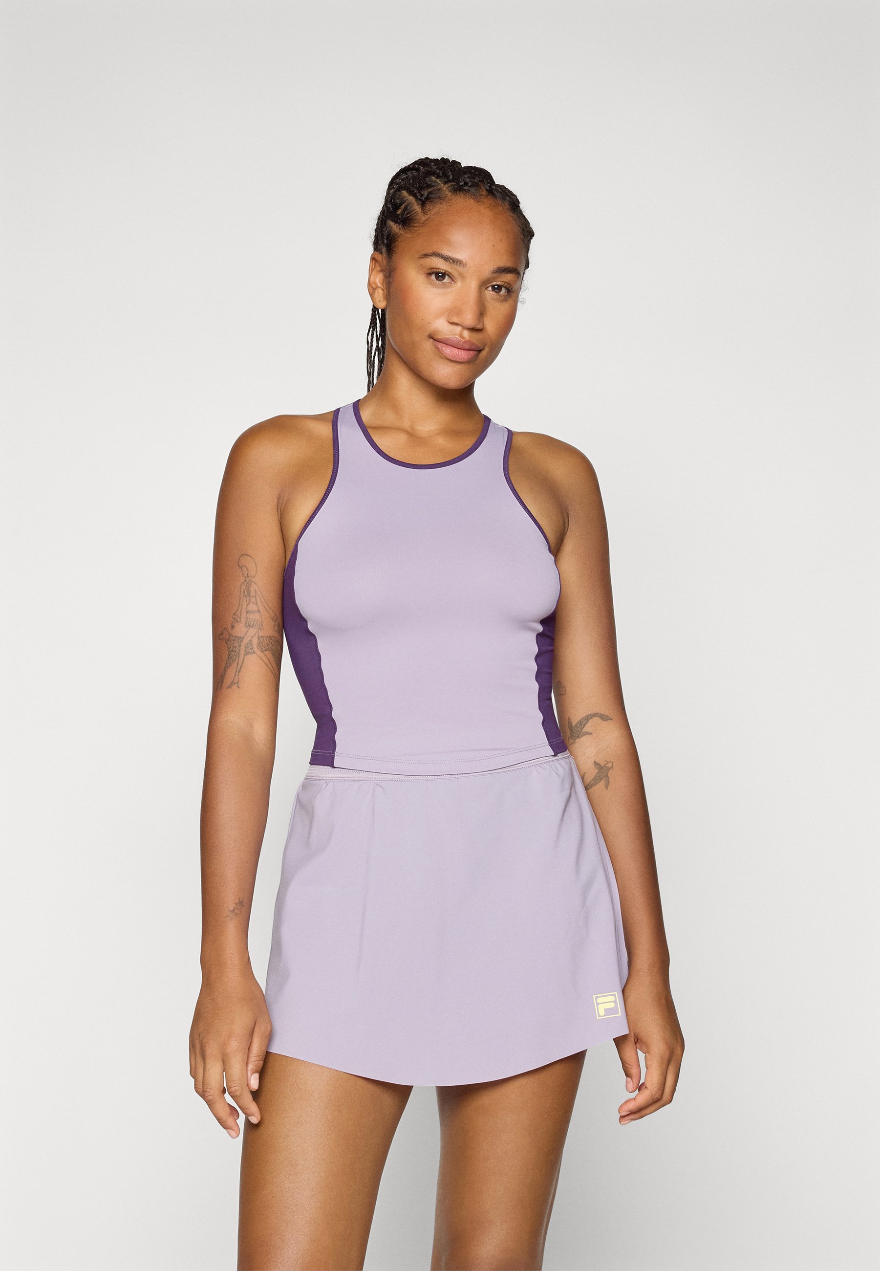 Fila SUNA - Top - grigio lavanda/tatuaggio