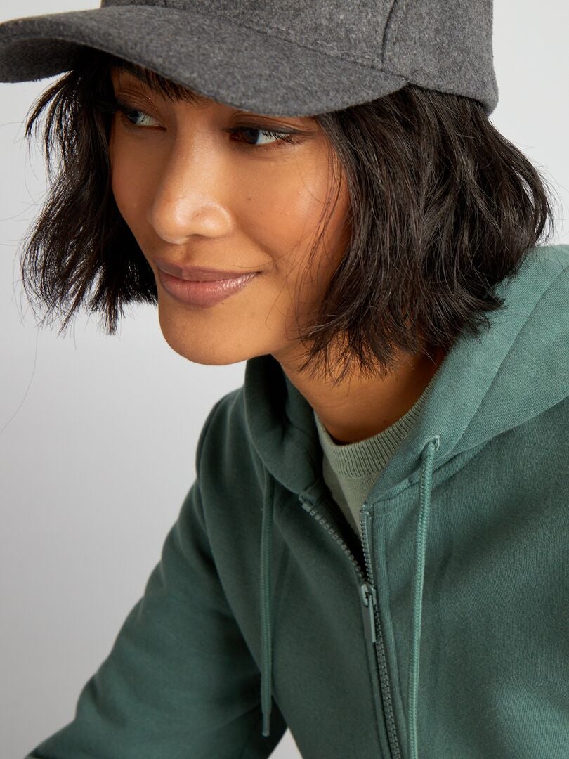 Sudadera con cremallera - gris verdoso