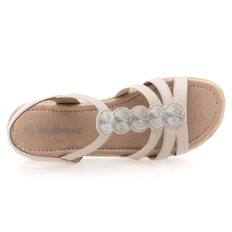 Sandálias femininas bege / Sapatos de bico aberto