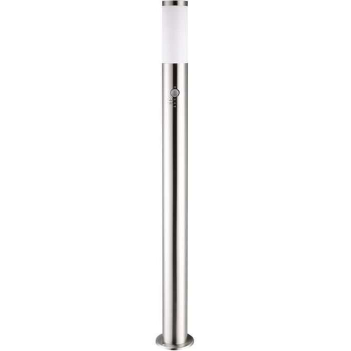 Outdoor floor lamp with E27 motion sensor - Stainless steel - Silver