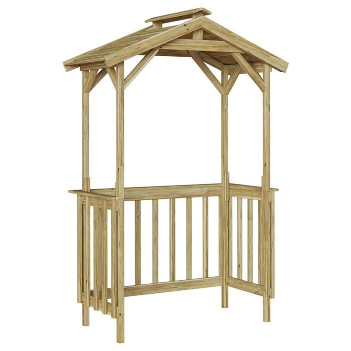 Abri hexagonal en bois pour jardin - vidaXL - Marron clair - Pin imprégné - 133.5x63x200 cm - Protection UV