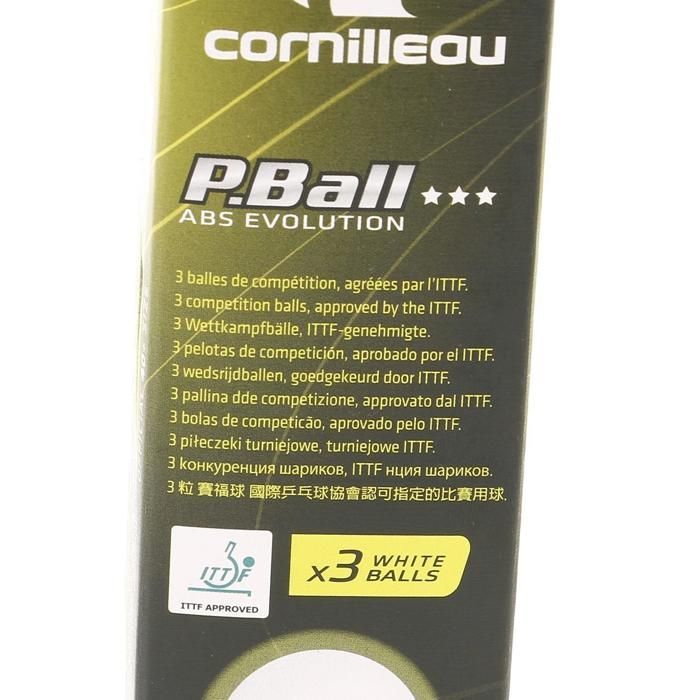 Tischtennisbälle – CORNILLEAU – P-Ball – Weiß – 3 Sterne – 3 Stück