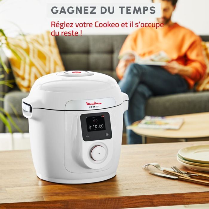 Multicooker Moulinex Cookeo Wifi 9 in 1, 6 litri, 9 modalità di cottura, bianco, CE952110