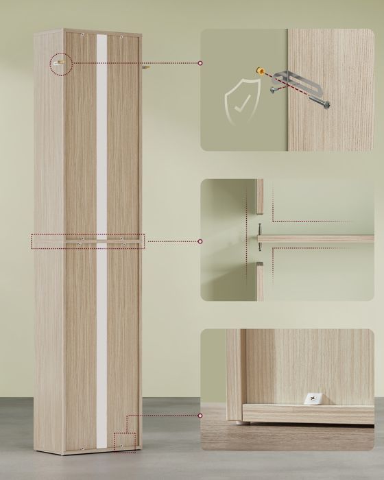 VASAGLE Boekenkast, Open 6-laags schapunit, 24 x 40 x 178,5 cm, Natuurlijk beige