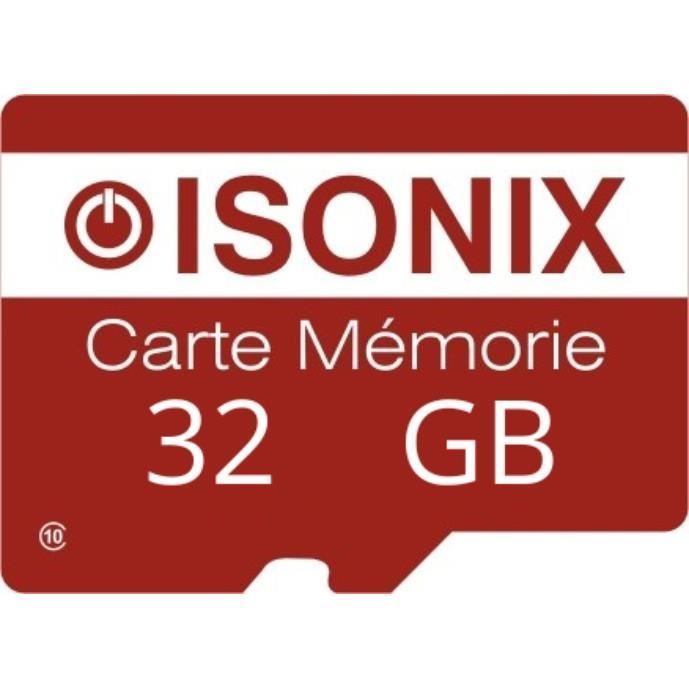 Cartão Micro SD - ISONIX - 32GB - Classe 10 - Adaptador incluído - Compatível com smartphones e câmeras