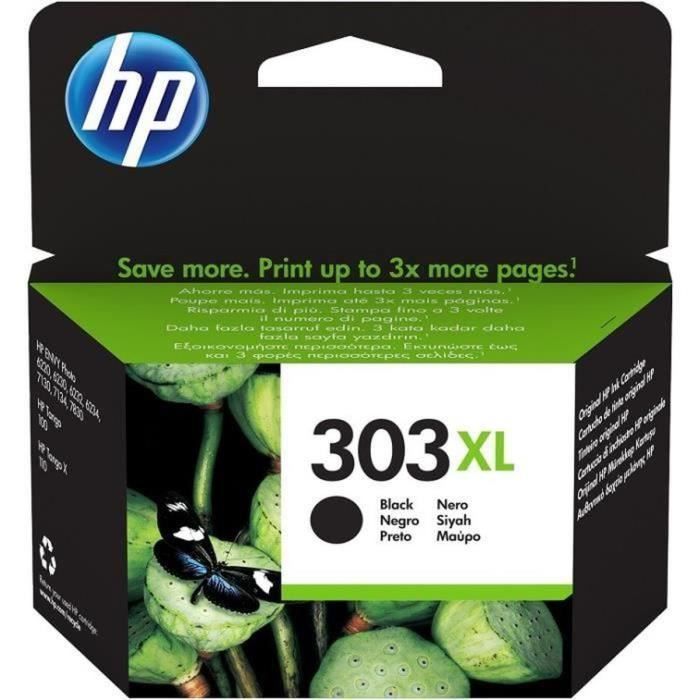 Genuine HP 303XL High Capacity Black Ink Cartridge (T6N04AE) for HP Envy Photo 6220/6230/7130
