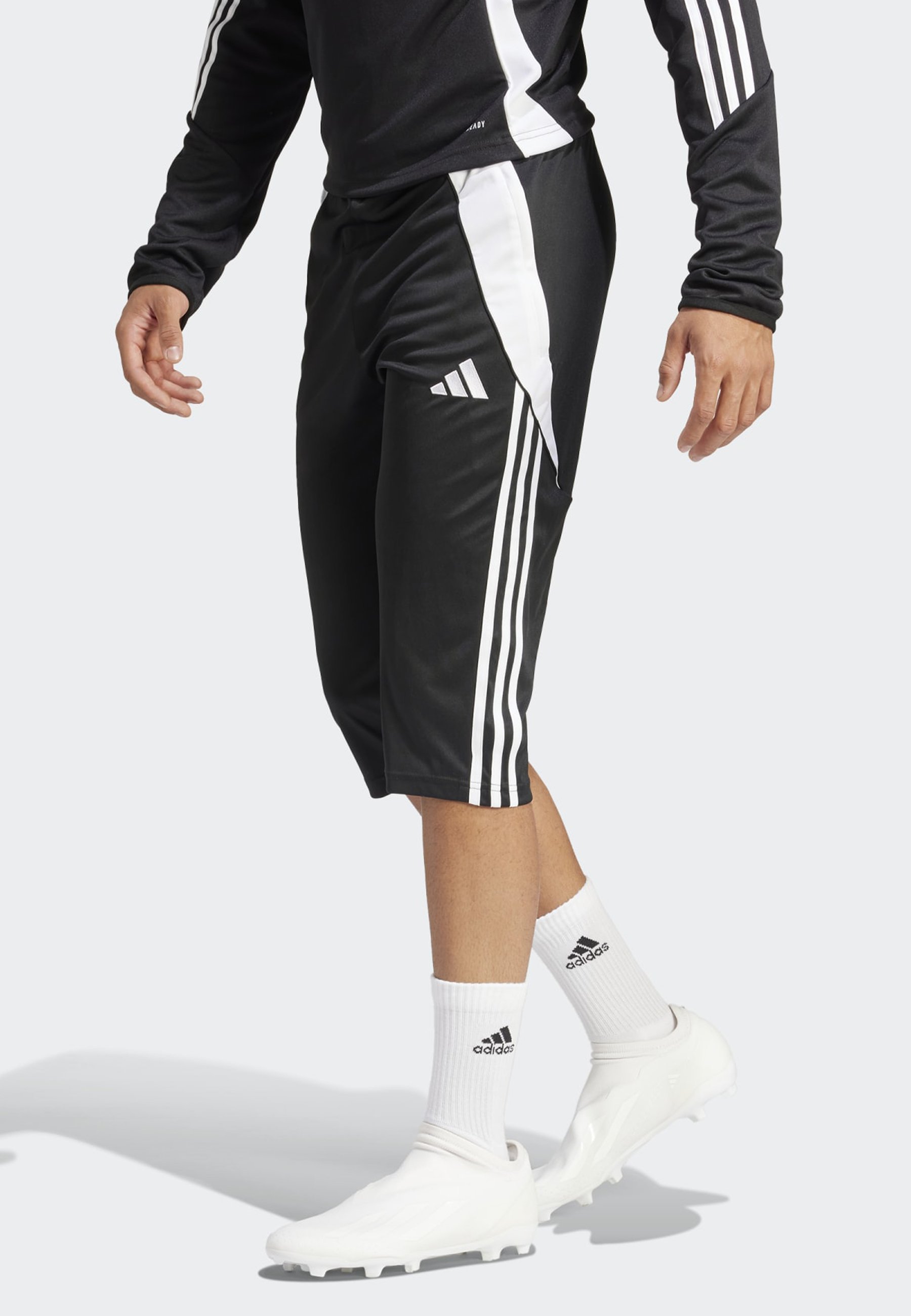adidas Performance TIRO24 spodnie sportowe 3/4 - czarno-białe