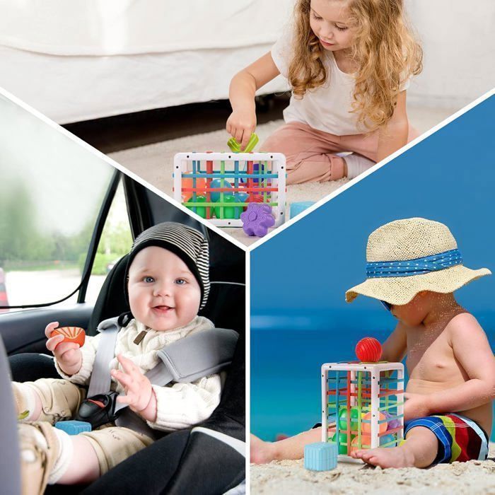 Giocattolo per neonati da 1 a 2 anni, gioco di smistamento Montessori per bambini da 12 a 18 mesi, cubo attività di sviluppo, giocattolo educativo per bambini
