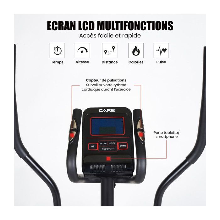 Bicicletă eliptică - CARE - Activa 21 - volantă 10 kg - 21 de programe