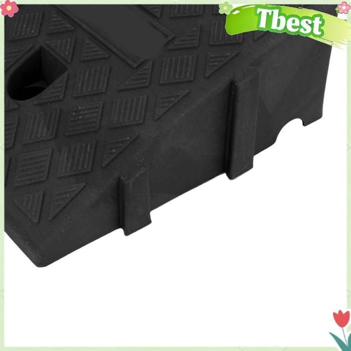 Tbest 2 rampe per marciapiede, altezza 13 cm, portata 4409 libbre, elevata capacità di carico, rampa per auto in PE resistente, carico moto, colore nero