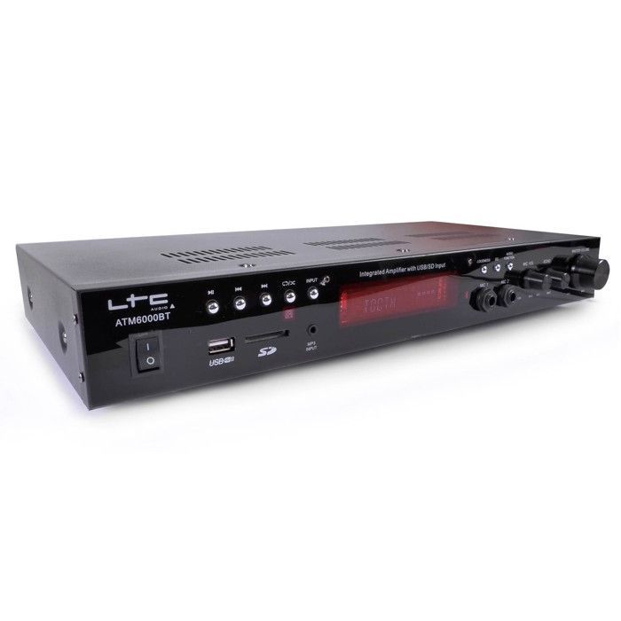 Hi-Fi/Home Cinema/Karaoke Pakket - 700W Vloerstaande Luidsprekers - L766-BK + 2 x 50W ATM6000BT Versterker + 2 Microfoons