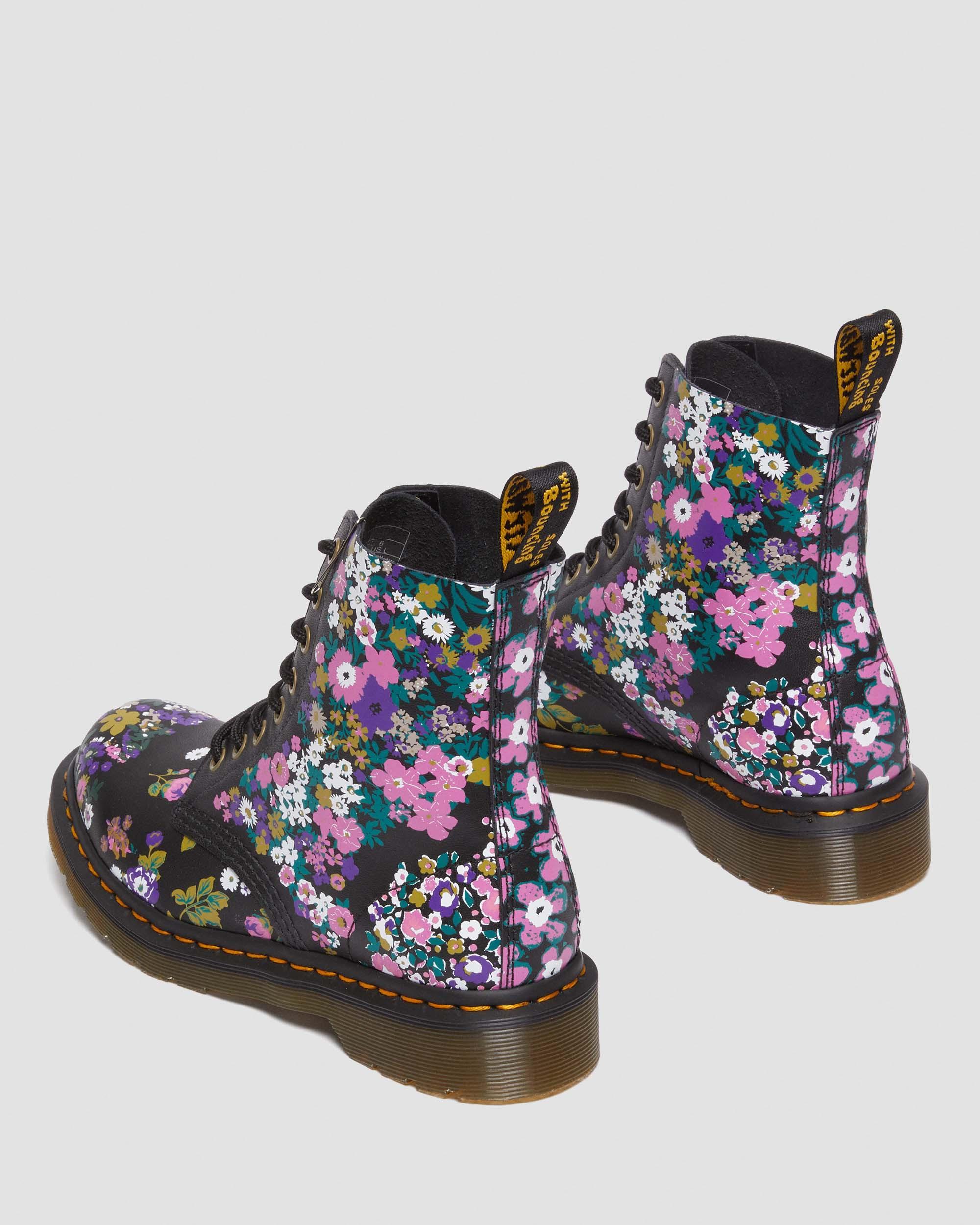 1460 Pascal Women's Vintage Floral Leather Lace Up Boots