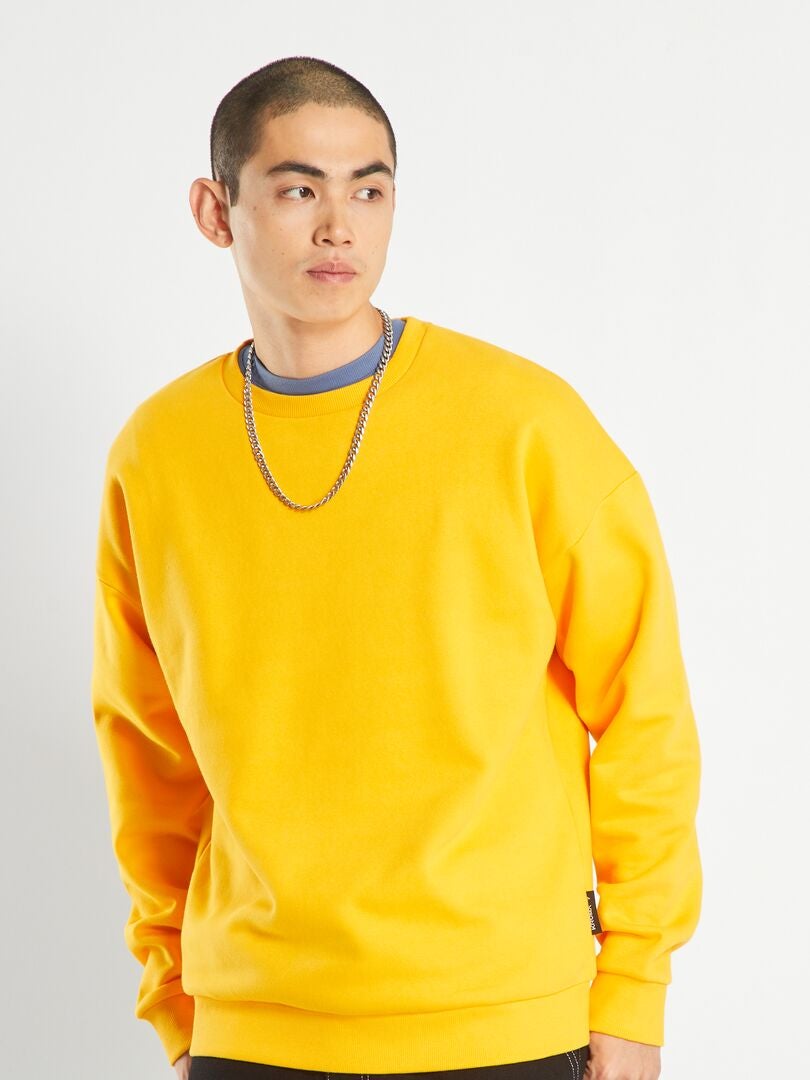 Sudadera de felpa de color liso - AMARILLA