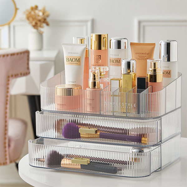 Organizador de maquillaje de plástico para escritorio Livingandhome