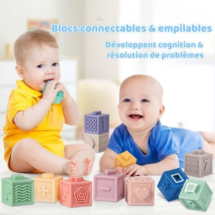 Giocattoli Montessori per neonati - Palla sensoriale - Cubo attività morbido - Regalo per neonati - Giocattoli educativi per lo sviluppo a 6, 9, 12 e 18 mesi