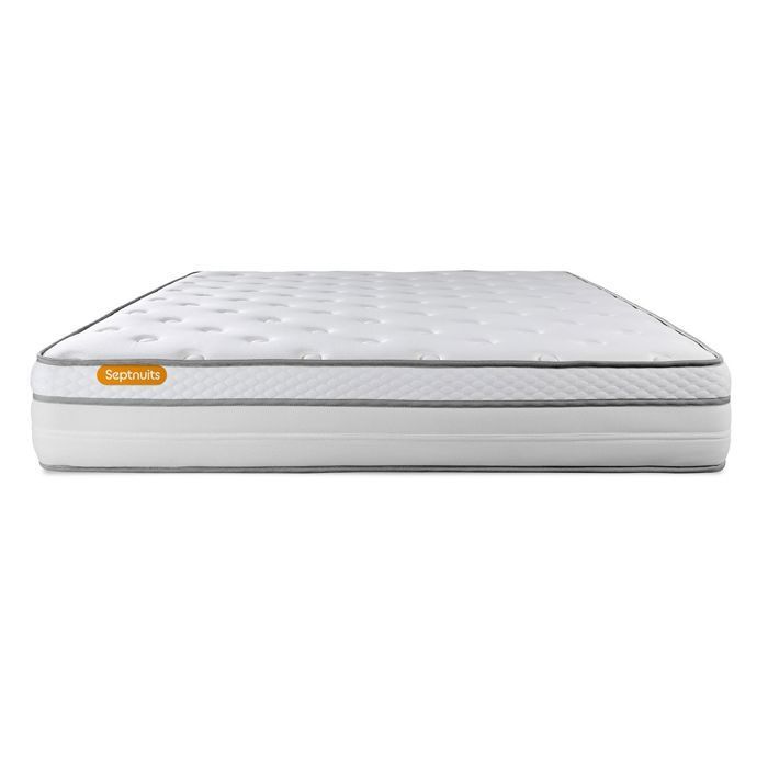 Matelas 160x200 + double sommiers 80x200 Memo Luxe Ressorts ensachés + mémoire de forme 5 zones de confort MAXI épaisseur