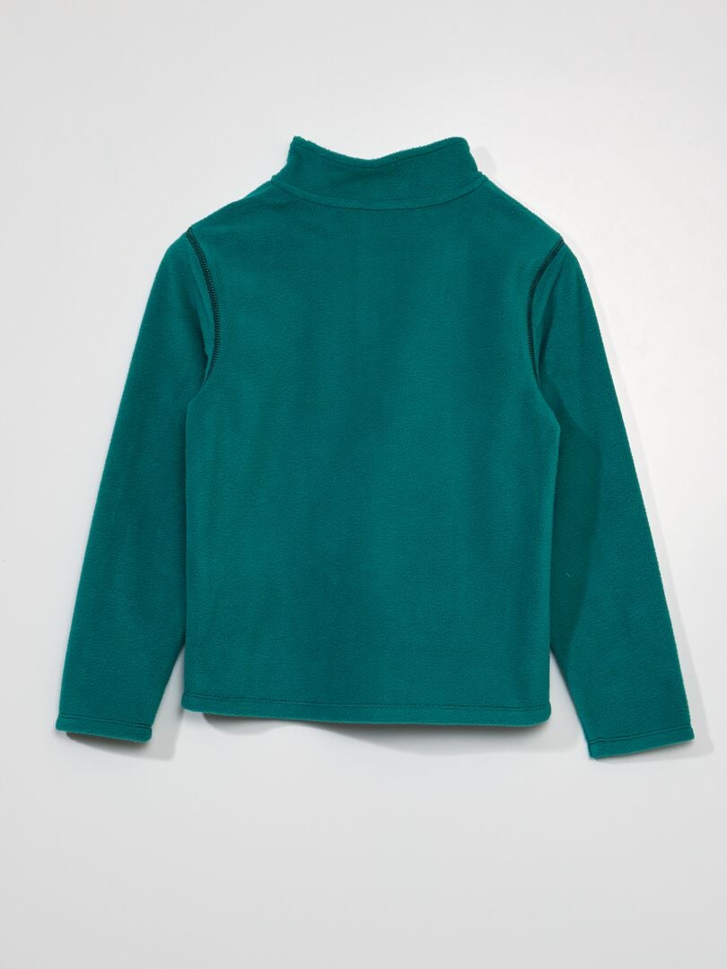 Fleece trui met rits - GROEN