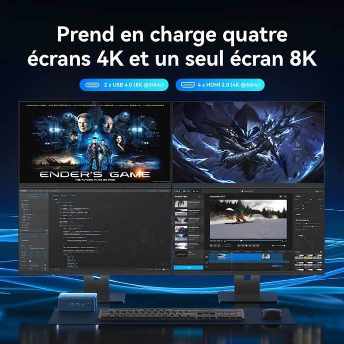 Mini PC - GEEKOM Mini IT12 - Intel Core i5-12450H - 16Go DDR4 - 512Go SSD - Windows 11 Pro - WiFi6E - BT5.2