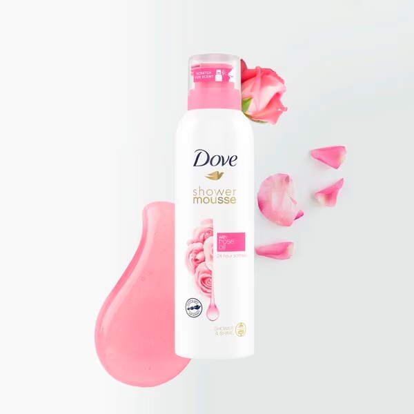 Dove pjena za tuširanje s ružičastim uljem<br>200 ml - normalna hidratacija