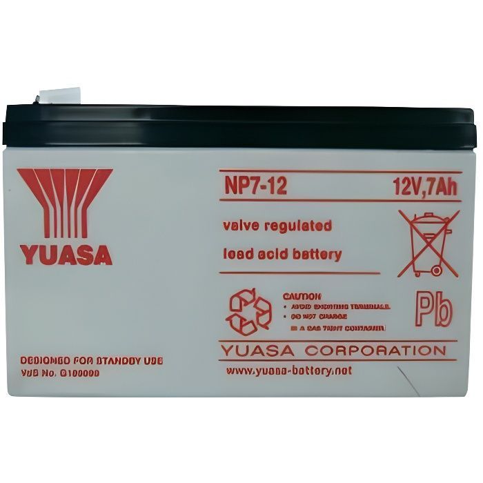 Batería de plomo de 12 V y 7 Ah Yuasa NP7-12