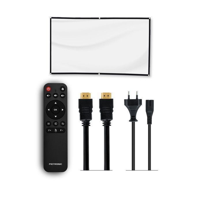 METRONIC Vidéoprojecteur Portable Android - WiFi - Bluetooth – Jusqu’à 5m – 1080p – Full HD - Haut-Parleur Intégrés – Noir