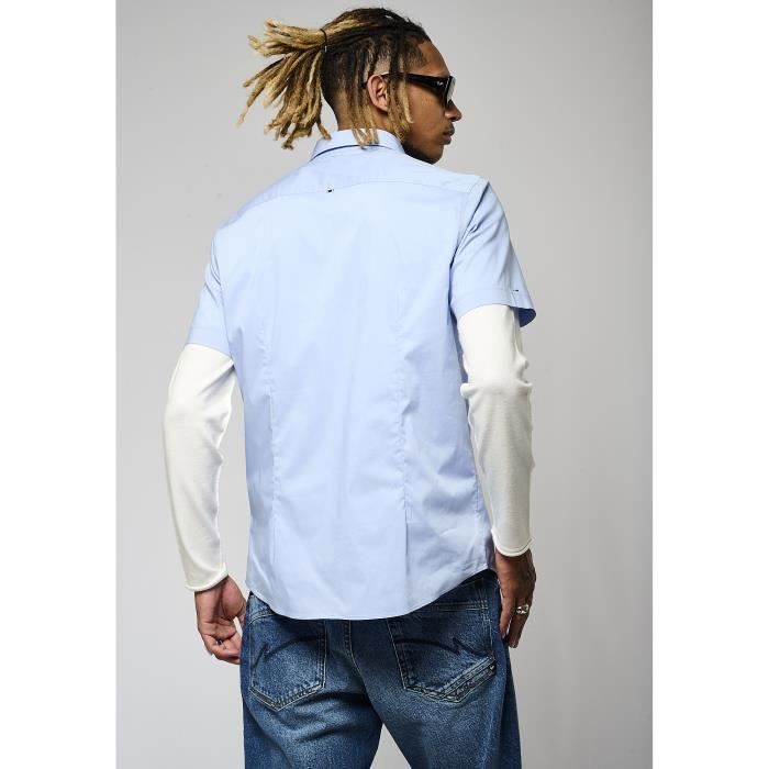 Camisa de hombre KAPORAL KOURA - Azul - Manga corta - Corte ajustado