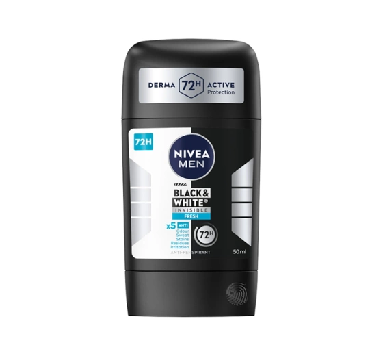 NIVEA MEN Black&White Invisible Fresh antyperspirant w sztyfcie dla mężczyzn 50 ml