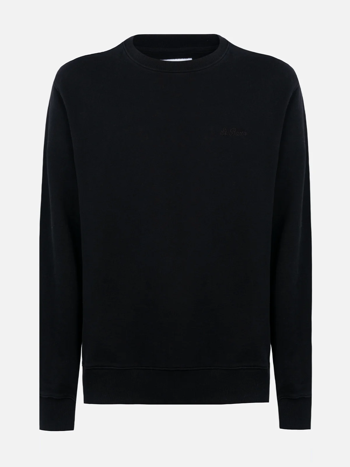 Soho herensweatshirt in zwart met St. Barth-borduurwerk