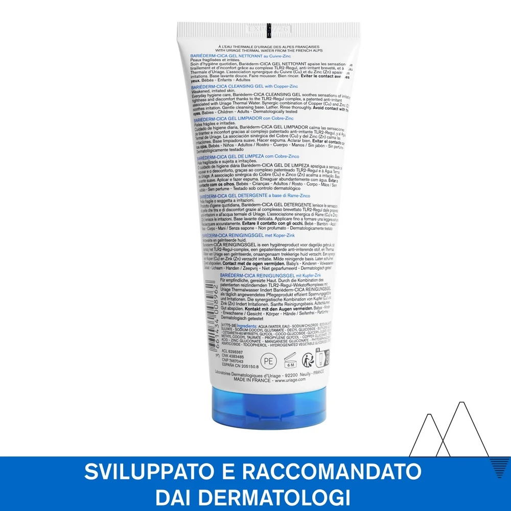 BARIÉDERM-CICA Gel Detergente Viso e Corpo - Bagno e Doccia, Gel detergente viso