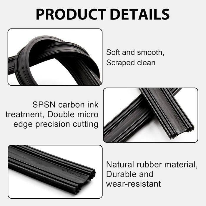 6 escobillas limpiaparabrisas de goma de 800 mm, repuesto universal delantero y trasero, compatibles con todos los vehículos.
