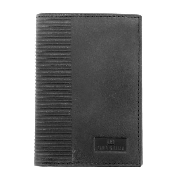 David William - Tarjetero de cuero negro D5340-BLACK