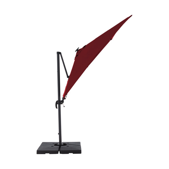 Pendente solar de alumínio com LED, 250 x 250 cm, bordô