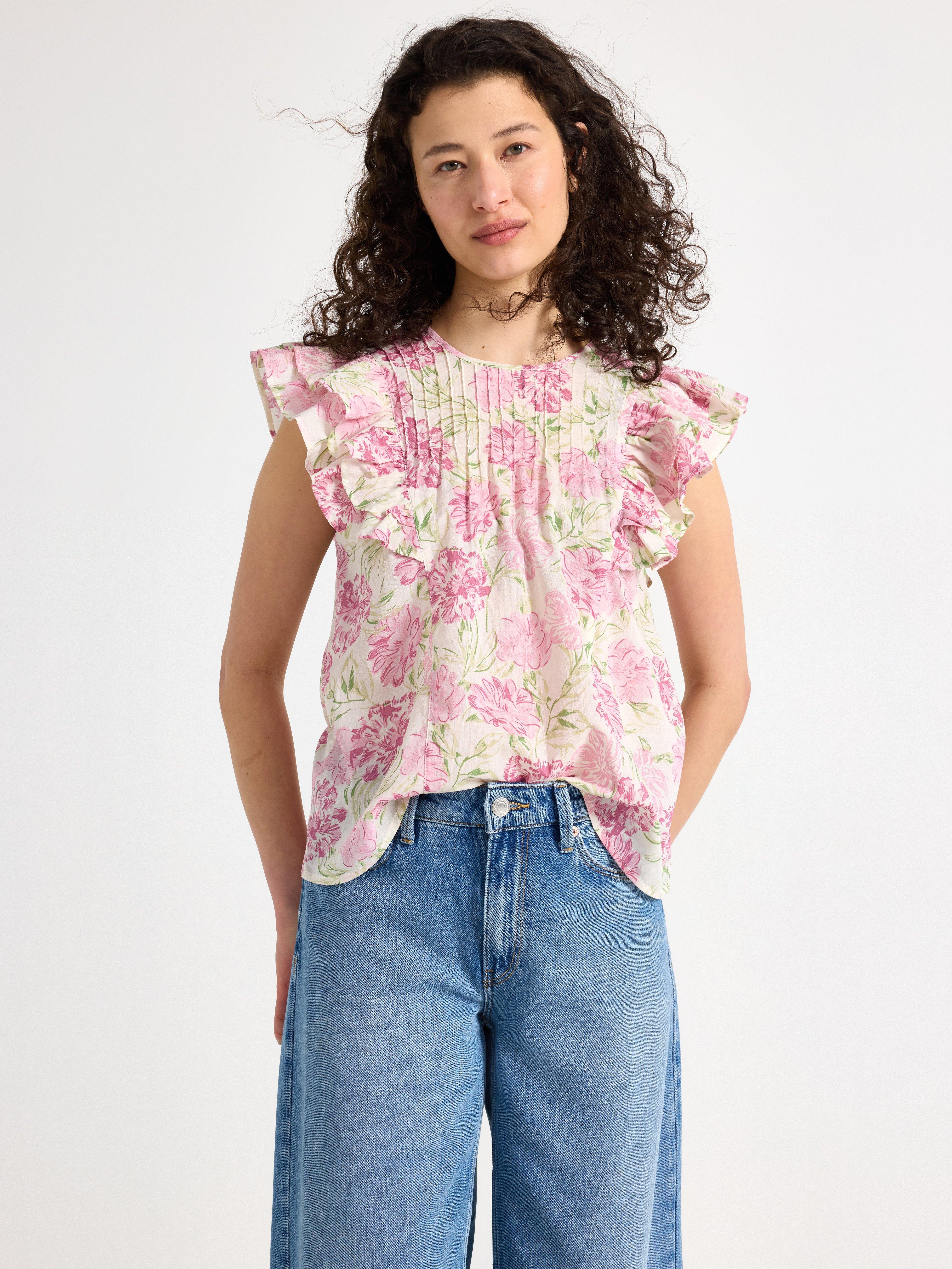 Ärmlös blus Light Beige