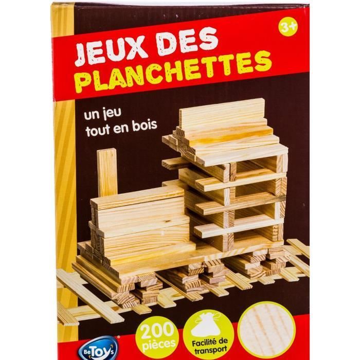 Set di costruzioni in legno con 200 tavolette - Dimensioni: 11,5 x 2,5 x 0,8 cm