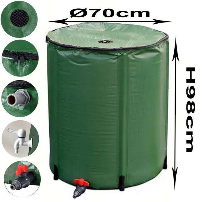 TANQUE DE RECOLECCIÓN DE AGUA DE LLUVIA DE 380 LITROS