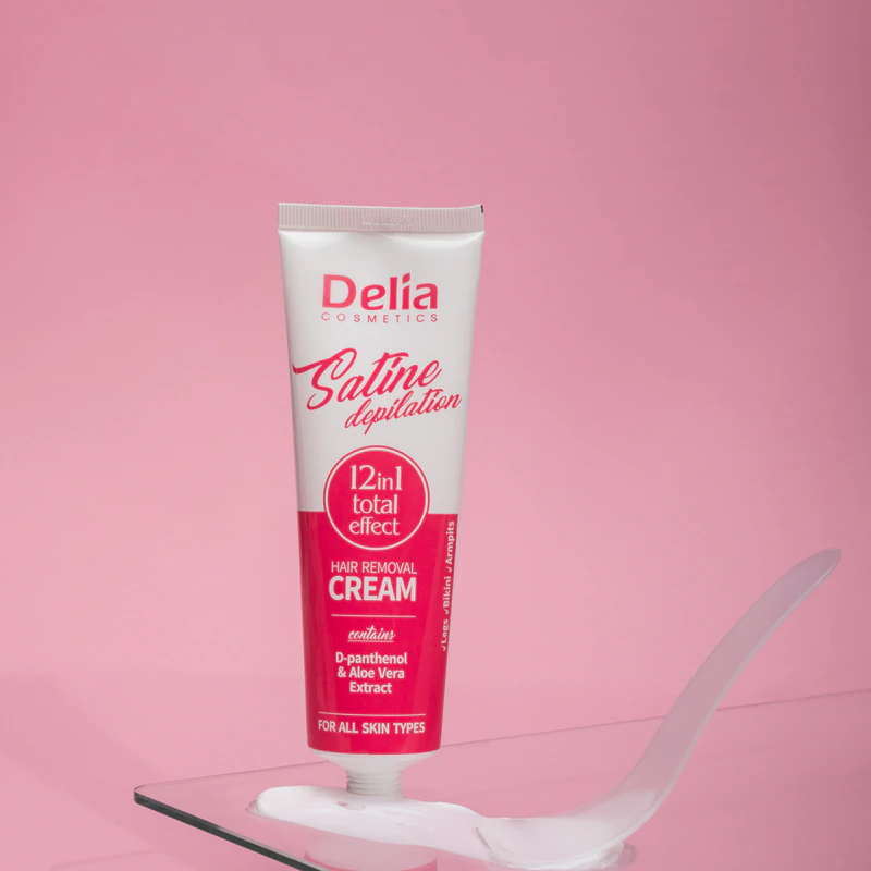 Creme depilatório Delia Cosmetics Satine Depilation 12 em 1 com efeito total para todos os tipos de pele.