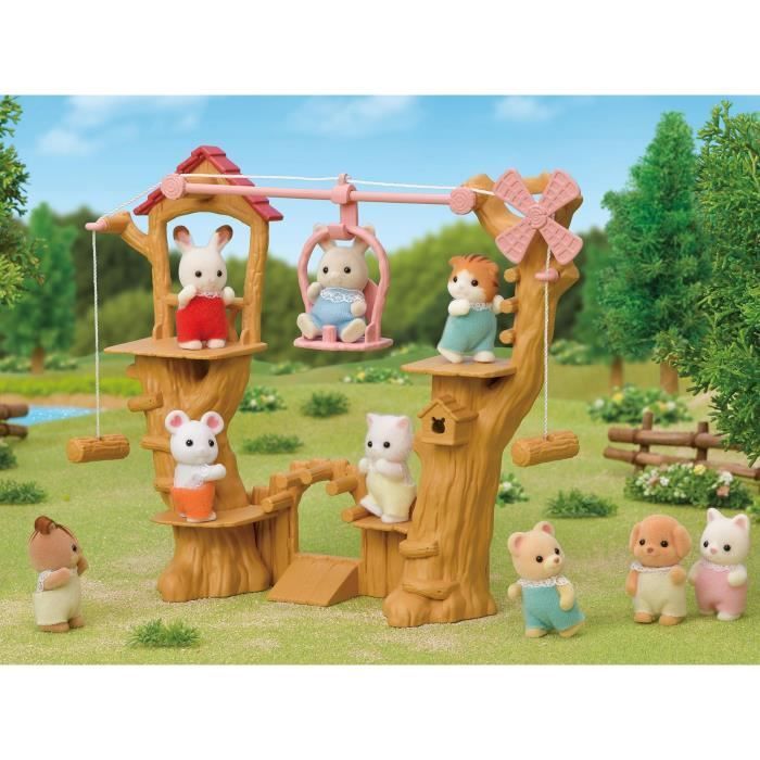Statuetta in miniatura - SYLVANIAN FAMILIES - Baby Zip Line - Henry il coniglietto color crema - Multicolore
