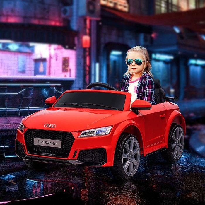 Electric car - HOMCOM - children's Audi TT RS 12V 30W speed 3 km/h remote control LED - PP - red