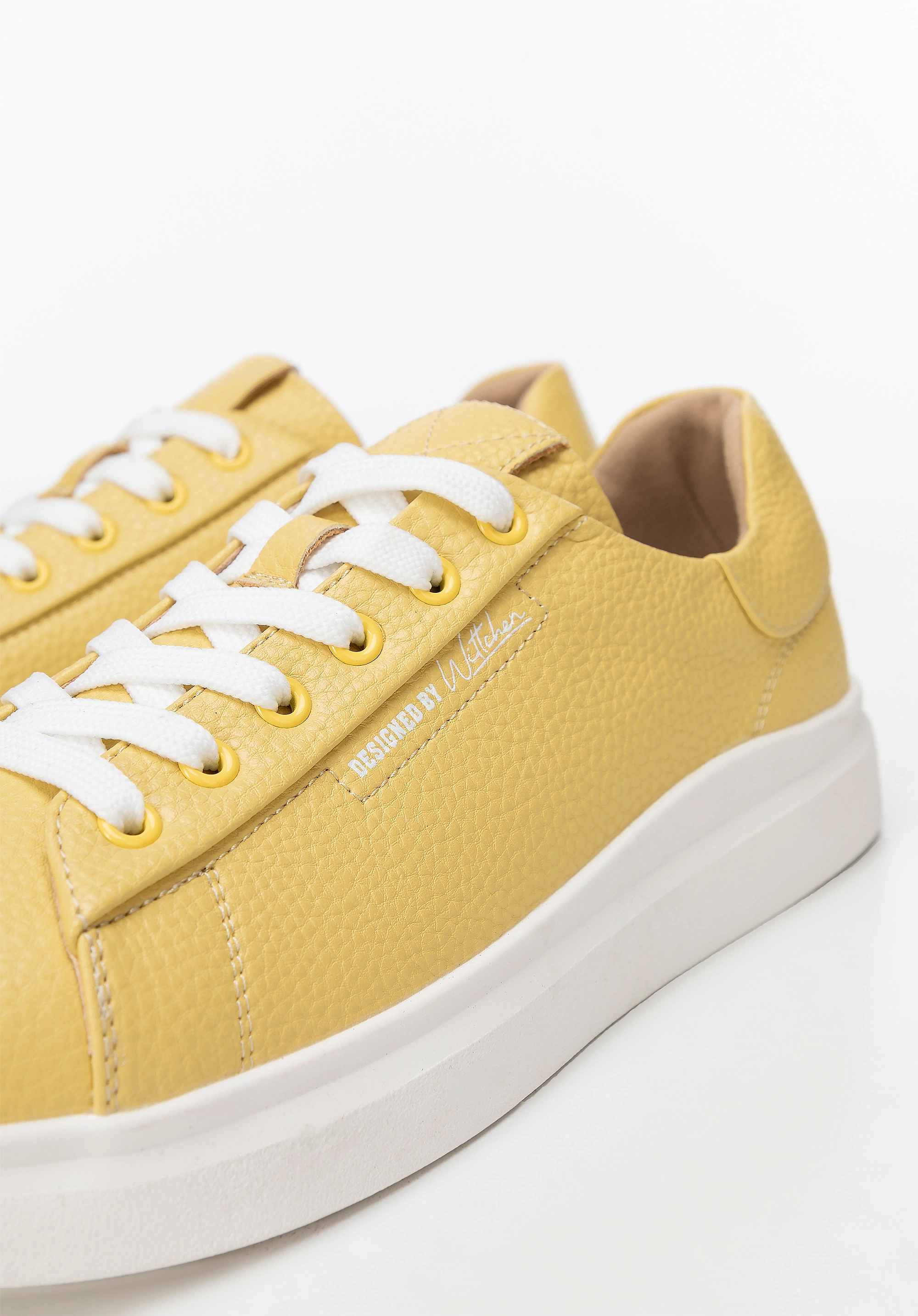 Damskie klasyczne sneakersy na platformie żółte