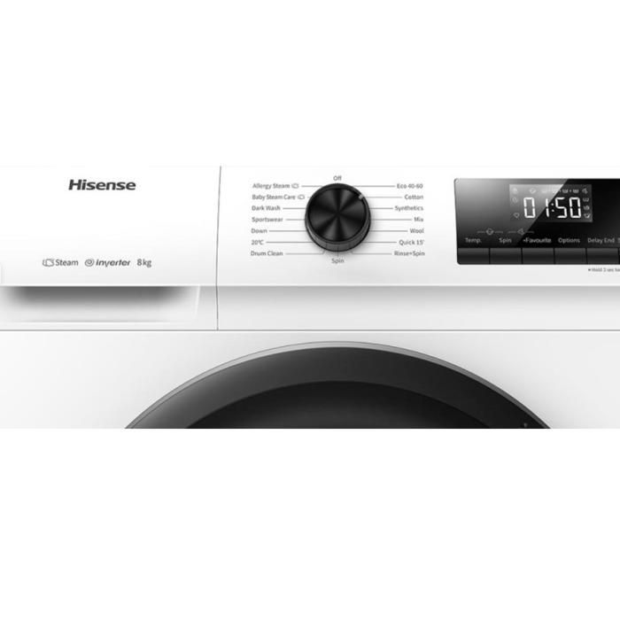 Lavadora - HISENSE - WFQP8014EVM - 8 kg - 1400 RPM - Carga frontal