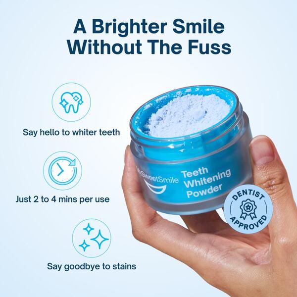 Polvo blanqueador dental MySweetSmile aprobado por dentistas - 30 g