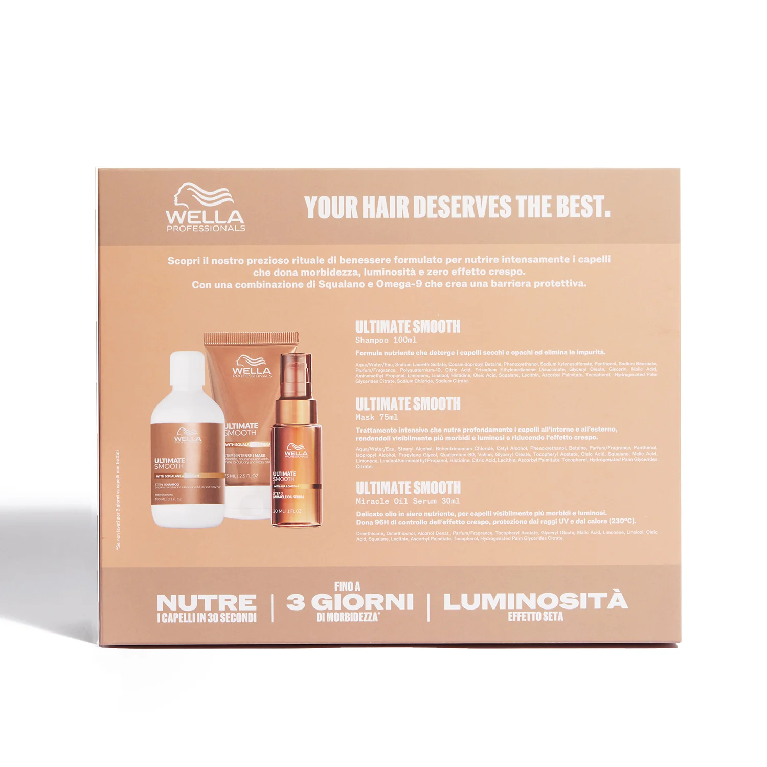Ultimate Smooth Ultimate Smooth Cofanetto Natalizio - Shampoo, Maschera e Miracle Oil Serum - Cofanetti per Capelli, Shampoo Anticrespo