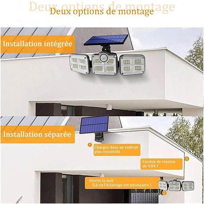 Outdoor Solar Lights, 122 SMD LEDs, IP65 Waterproof, Motion Sensor, Wide Angle Lighting, for Garden, Garage