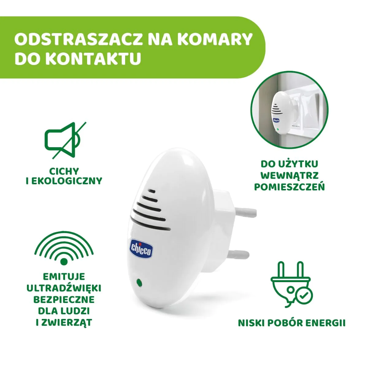 Chicco, Ultradźwiękowy odstraszacz komarów do kontaktu