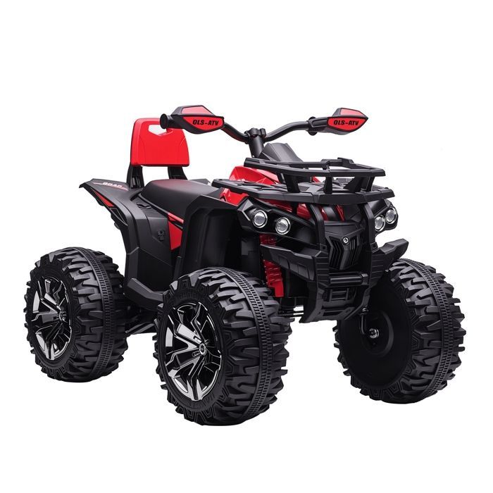 HOMCOM 12V Elektro-Quad-Buggy für Kinder (4x4), 8 km/h Höchstgeschwindigkeit, Licht- und Soundeffekte, Sitz mit Rückenlehne, Gepäckträger vorne