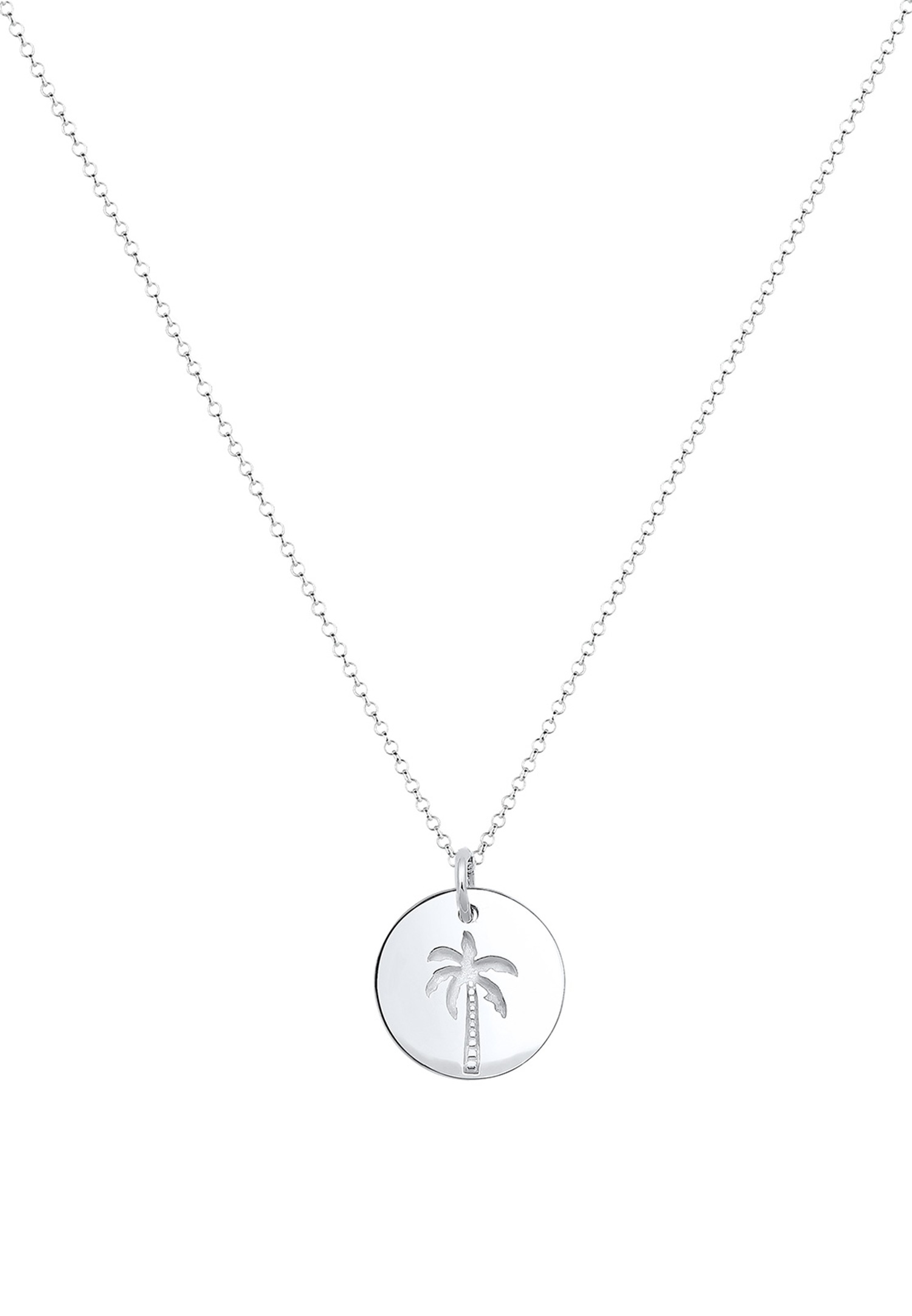Elli Femme Paillette Gravure Palmier - (925/1000) Argent