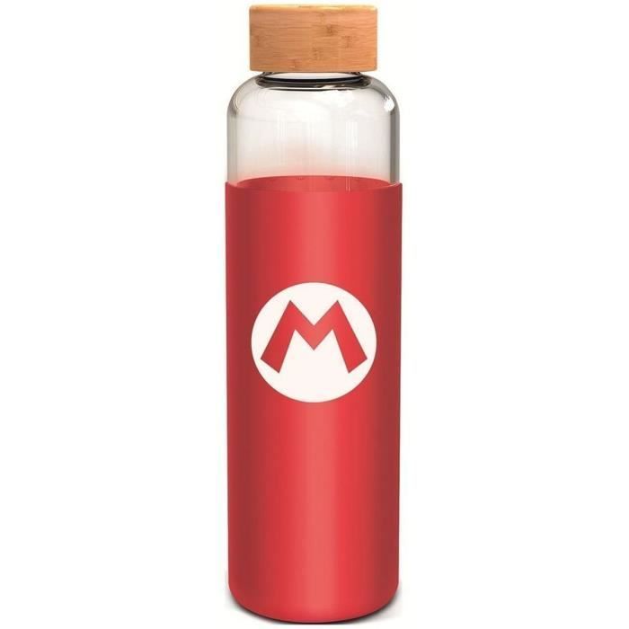 Bouteille - STOR - Super Mario Bros - En Verre avec manchon Silicone - Réutilisable - 585 ml